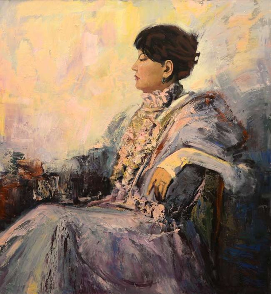 "Xopoz", portrait of a lady seated by Russian School