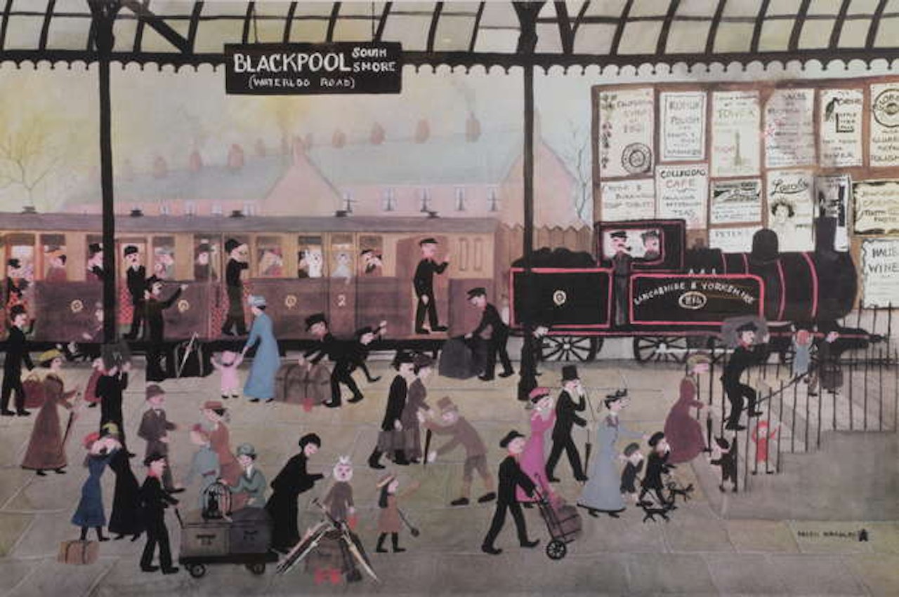 print of Blackpool station by Helen Bradley