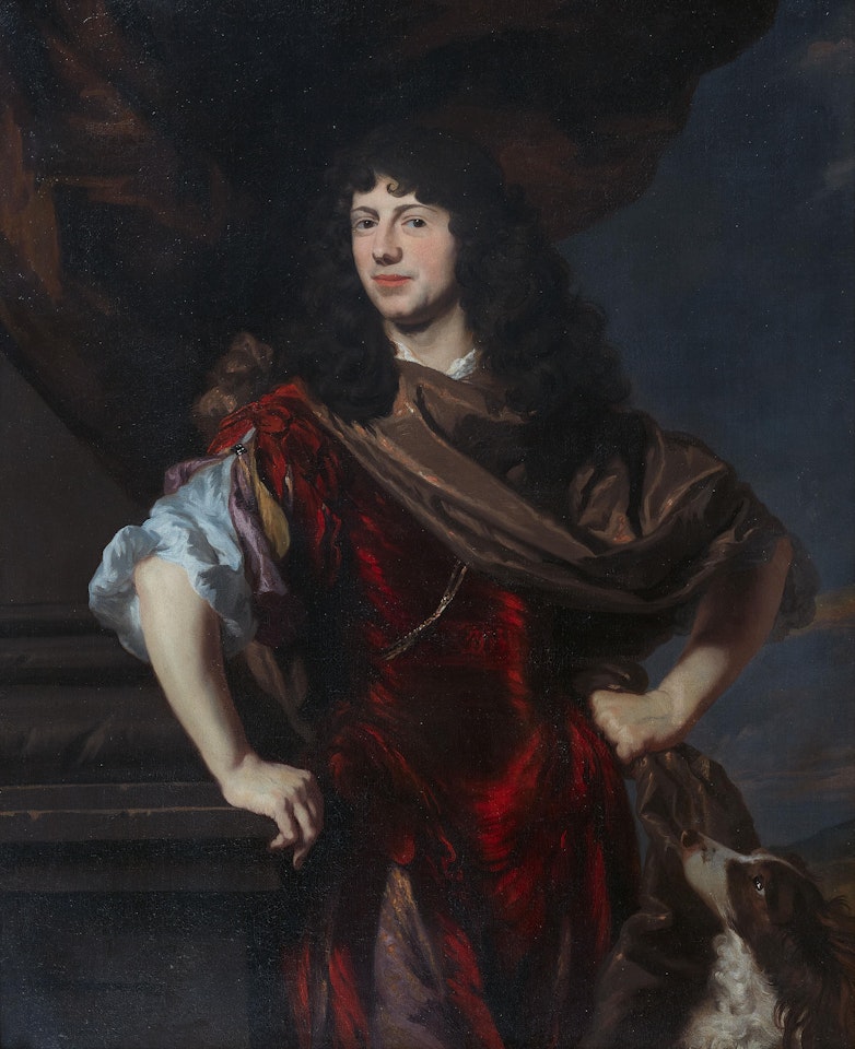 Portrait of a Nobleman with a Dog by Nicolaes Maes