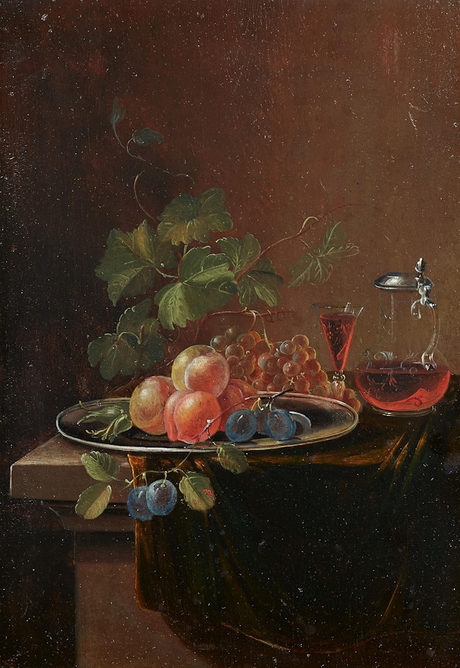 Pair of Still lifes with Fruit and Wine by German School