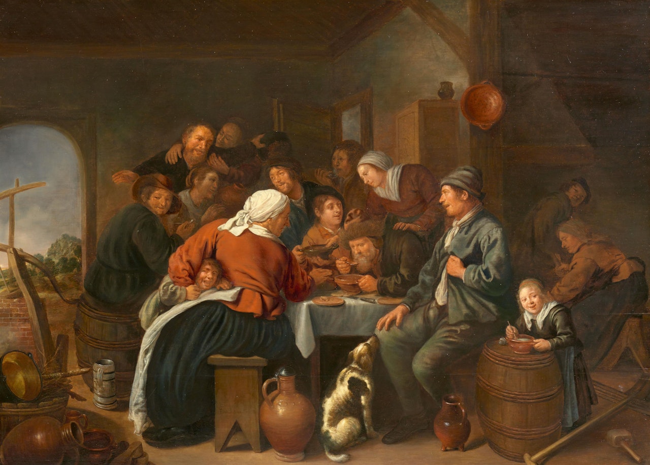 Farmers and Farmhands at their Evening Meal by Jan Miense Molenaer