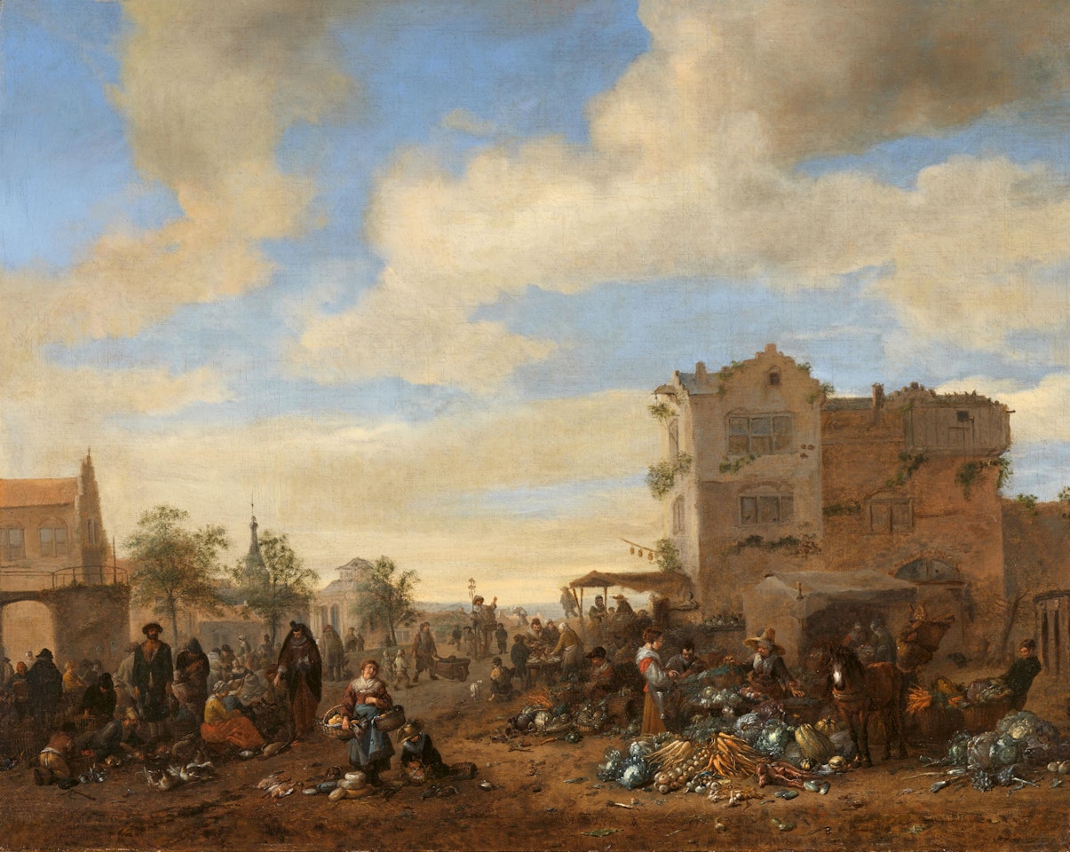 A Village Market by Philips Wouwerman