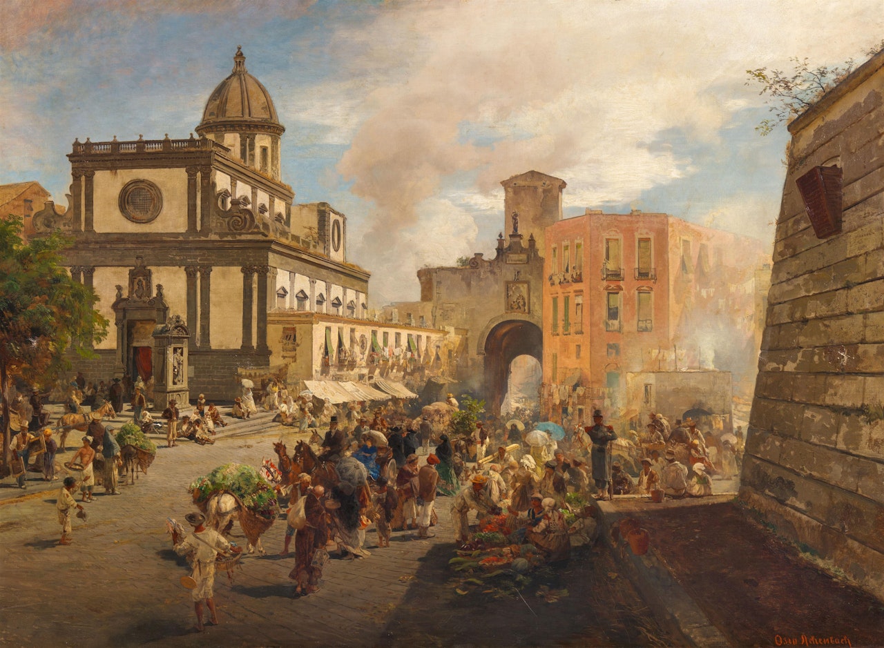 Santa Caterina a Formiello and Porta Capuana in Naples by Oswald Achenbach