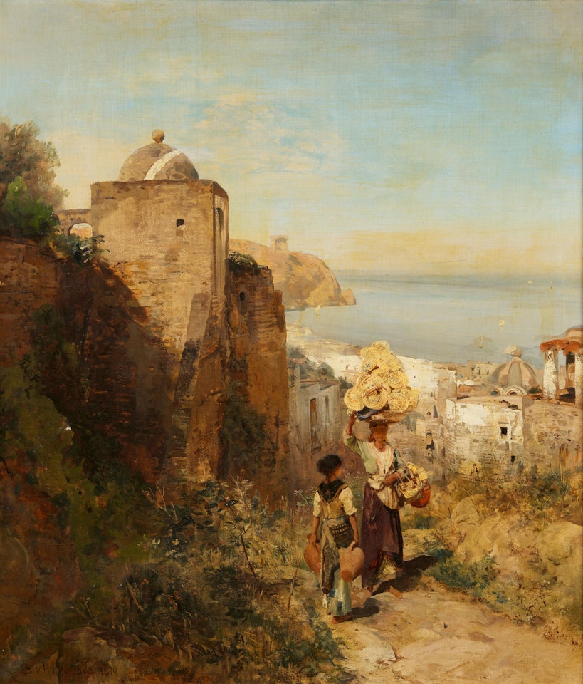 Coastal Landscape near Naples by Oswald Achenbach