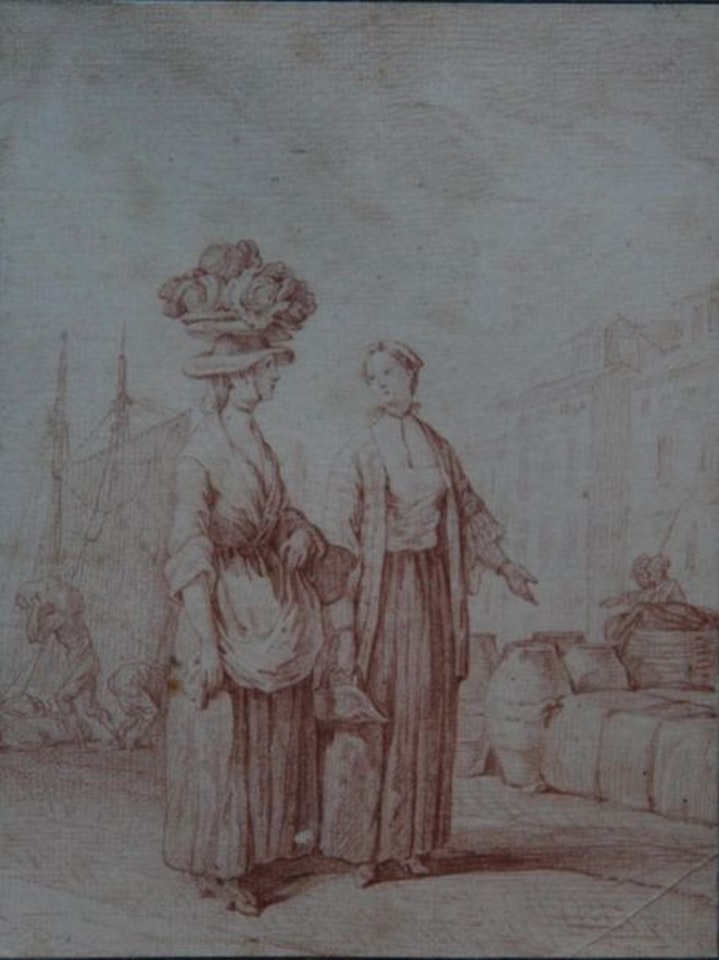 Femme sur le port by Claude Joseph Vernet