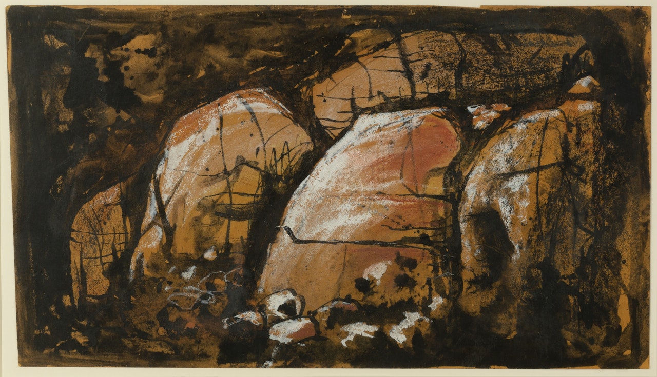 Rocks at Nant Ffrancon, North Wales by John Piper