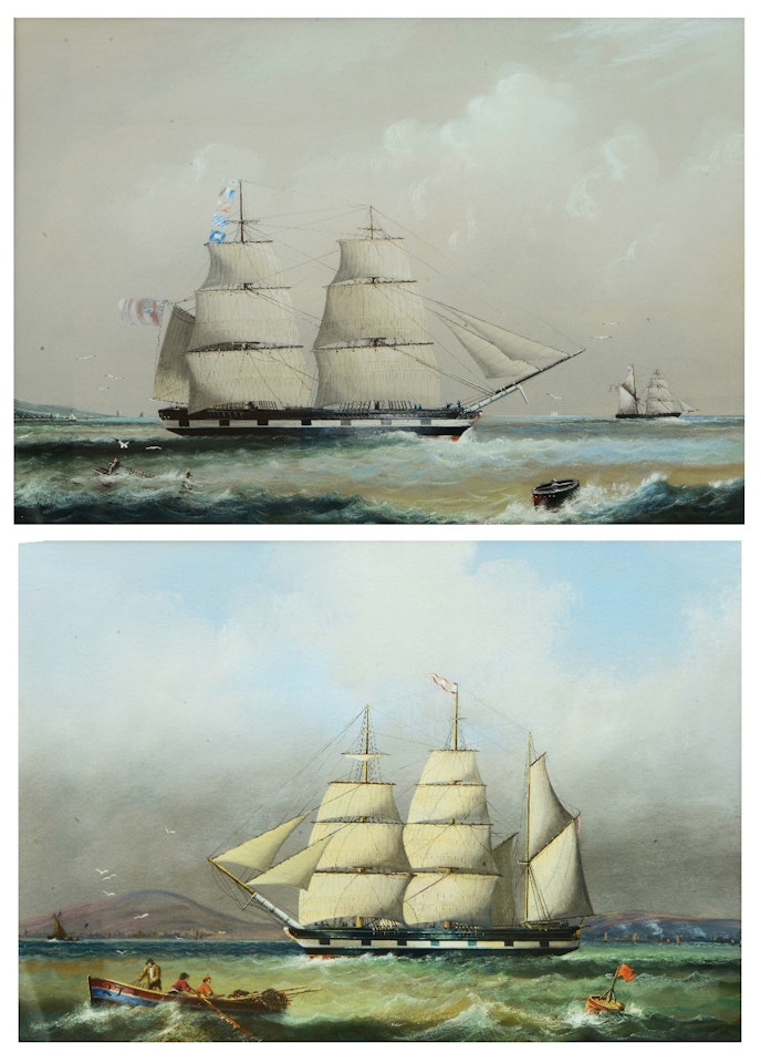 The Schooner "Elizabeth" off the coast by Neapolitan School