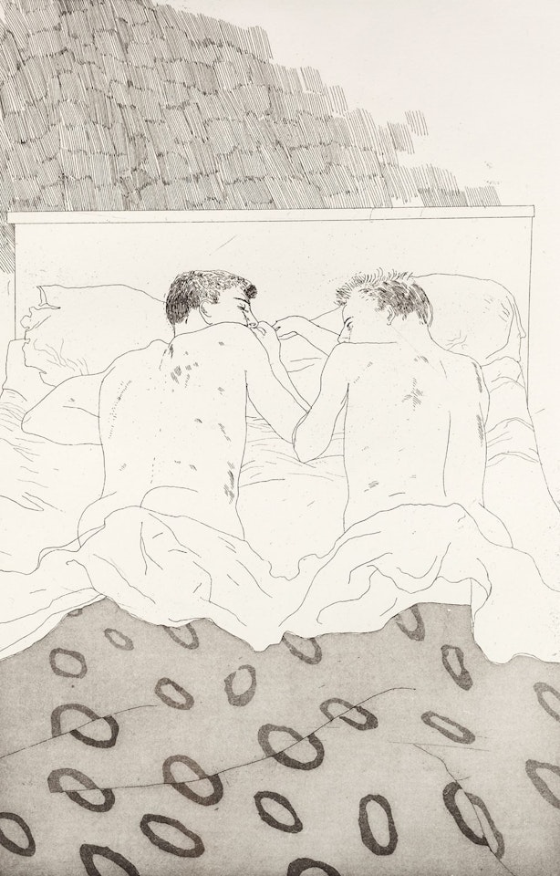 "Two boys aged 23 or 24" from Fourteen Poems by C. P. Cavafy by David Hockney