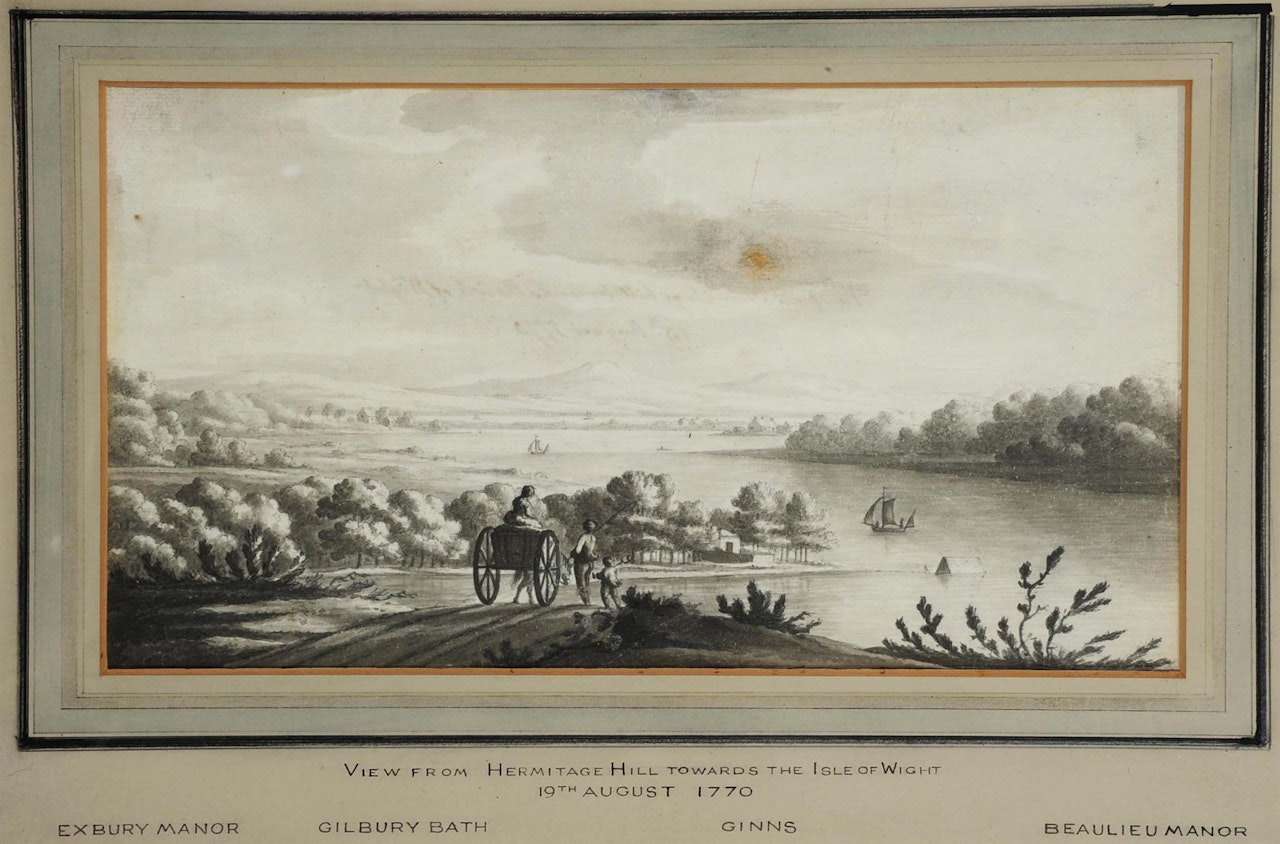 "View from Hermitage Hill towards the Isle of Wight" by English School