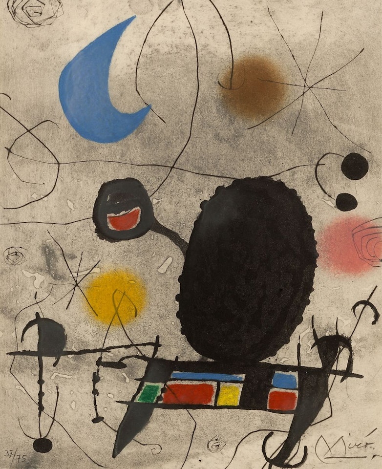Oiseau solaire, oiseau lunaire, étincelles by Joan Miró