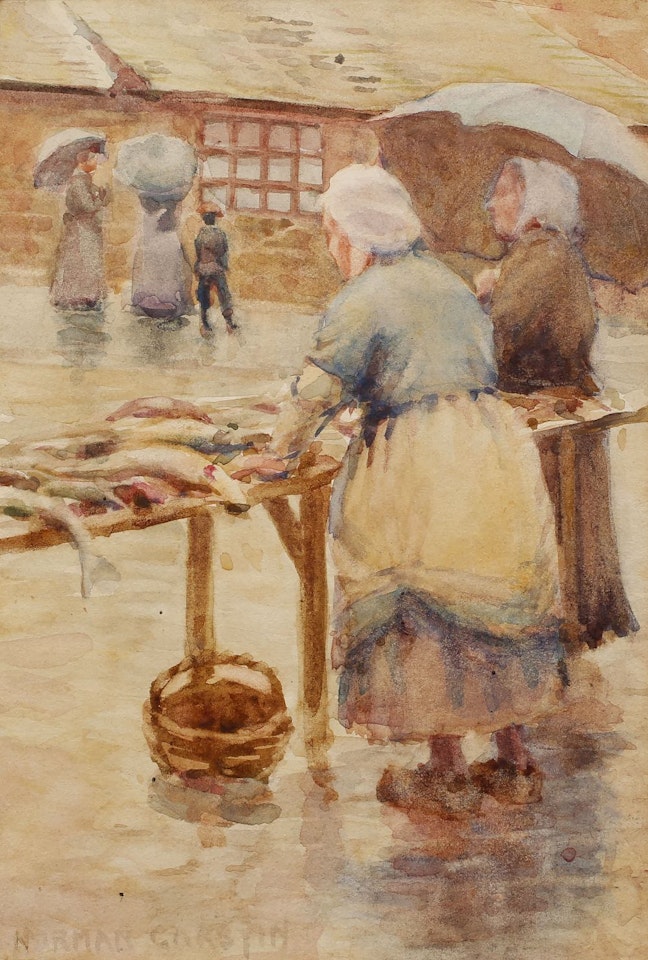 A Fish Stall by Norman Garstin