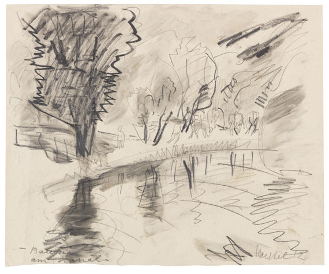 Bäume am Kanal by Erich Heckel