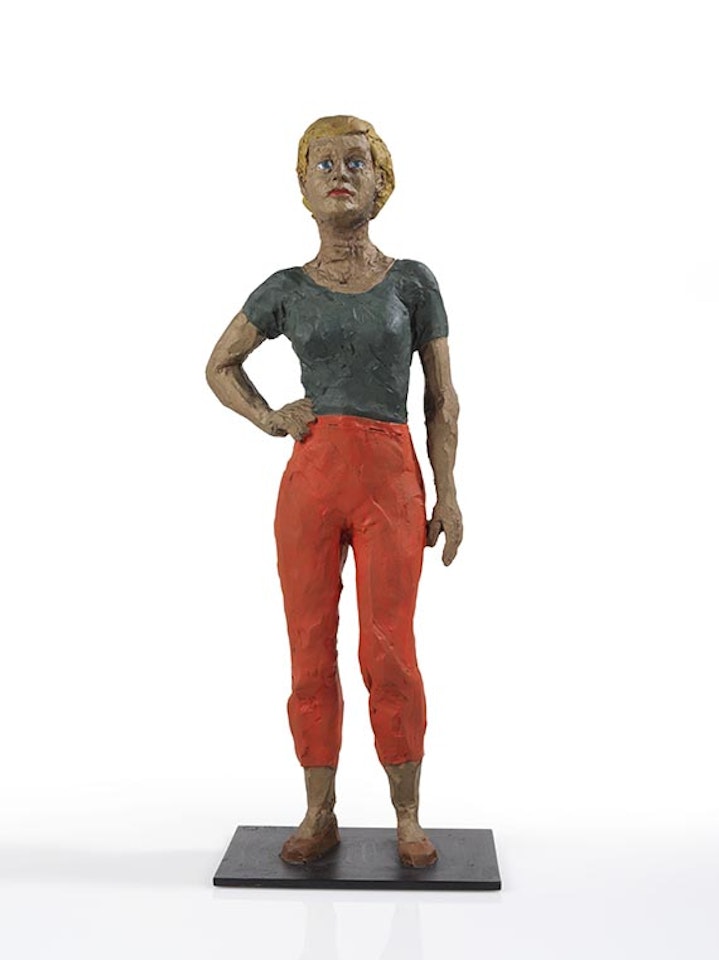 Frau in roten Hosen by Stephan Balkenhol