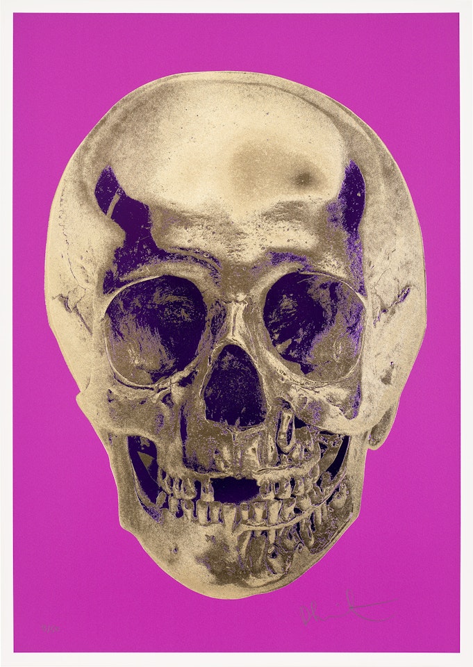 "Till Death Do Us Part - Long Life Purple African Gold Imperial Purple Skull by Damien Hirst