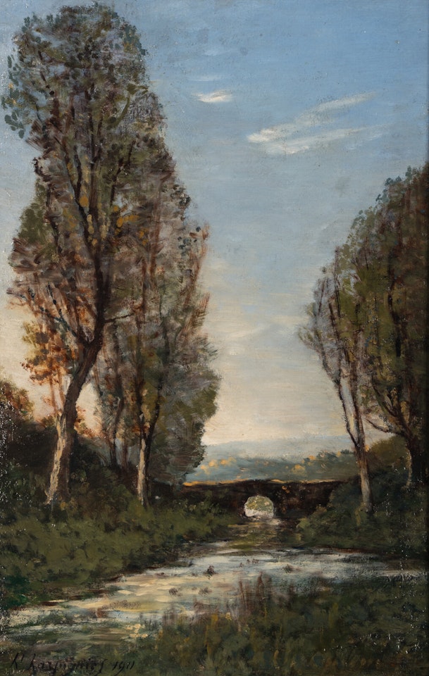 Le Pont Romain by Henri Harpignies