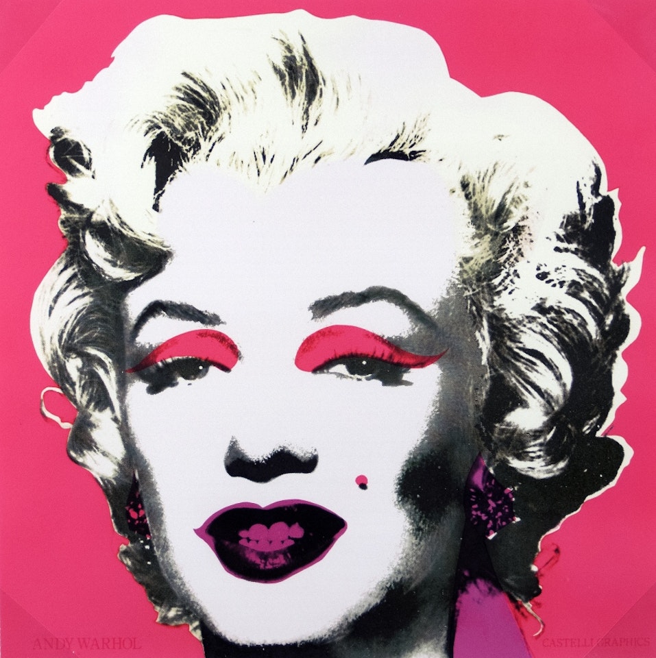 Marilyn as an invitation card to the 1981 retrospective by Andy Warhol