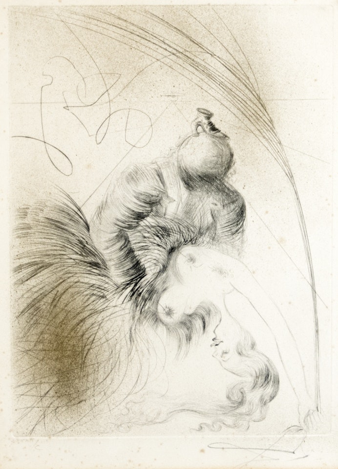 Lady with shoe by Salvador Dali