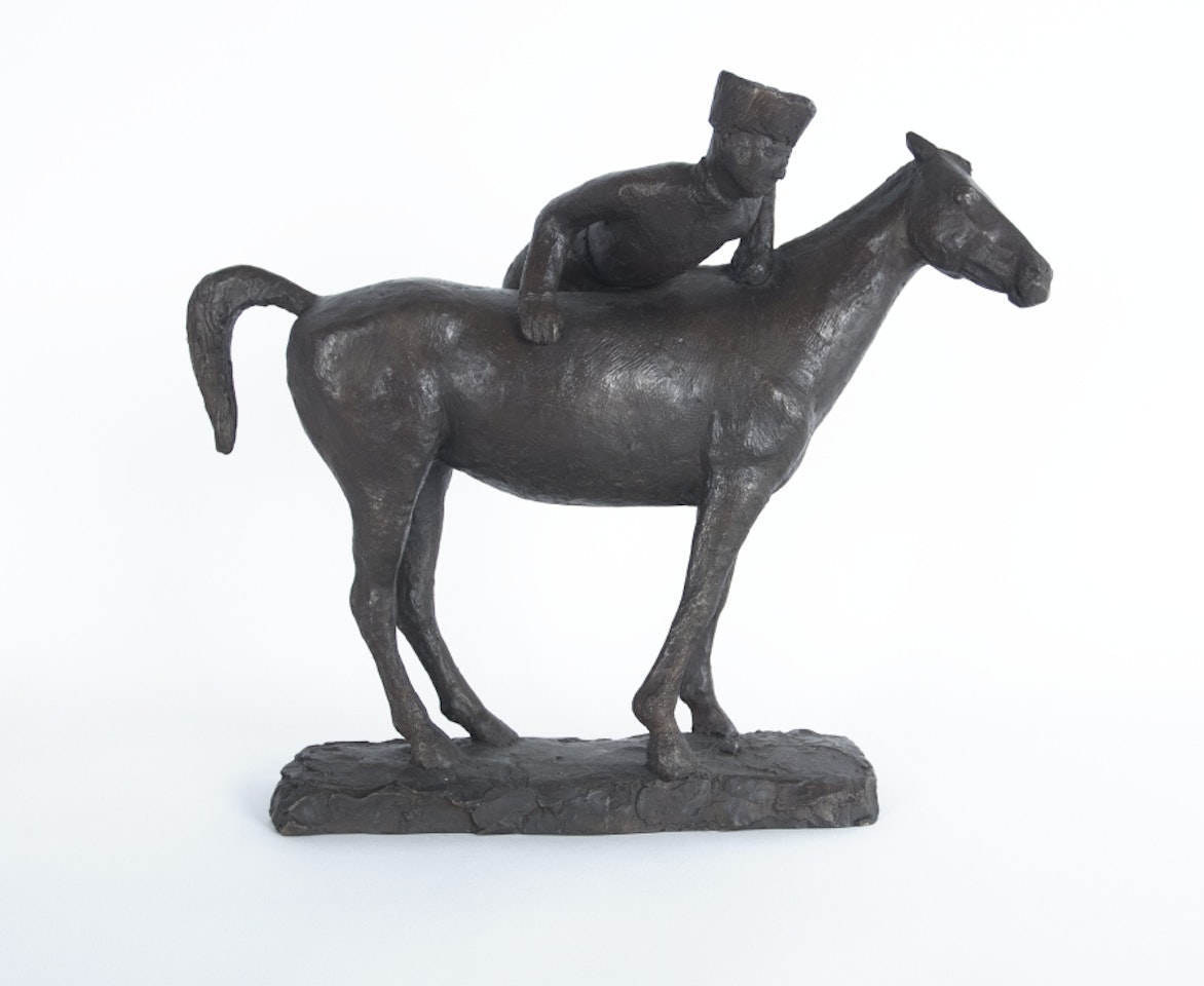 Cossack mounting on a horse by Gerhard Marcks