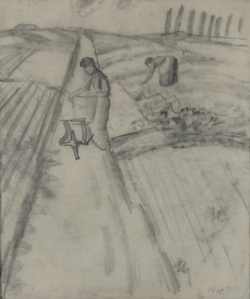 Women with carts in the field by August Macke