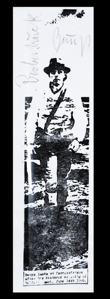 Invitation card to the exhibition in Belfast by Joseph Beuys