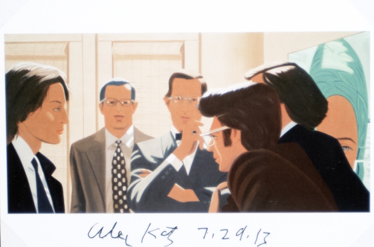 Postcard based on the painting "Thursday Night 2" by Alex Katz