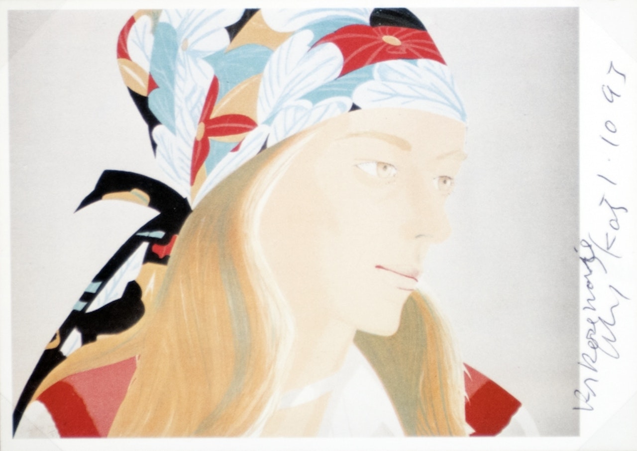 Postcard based on the graphic "Anne" by Alex Katz