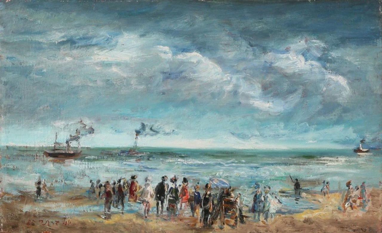 Figures on the Tel Aviv Beach by Yosl Bergner