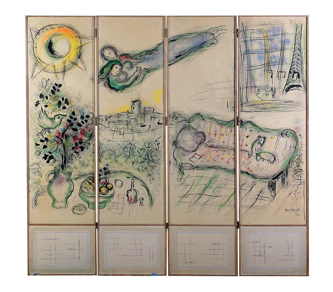 Les Fiances aux Deux Bouquets by Marc Chagall