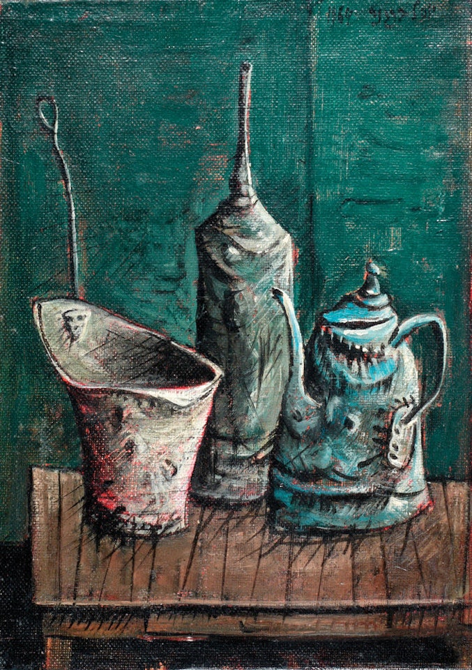 Utensils and Teapot by Yosl Bergner