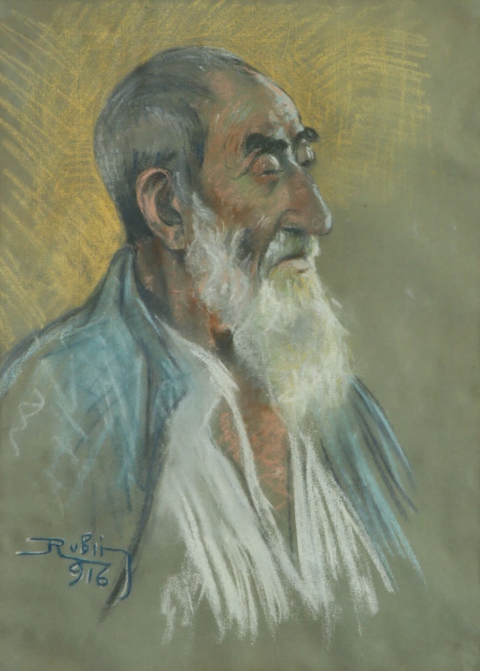 A Figure with a Beard by Reuven Rubin