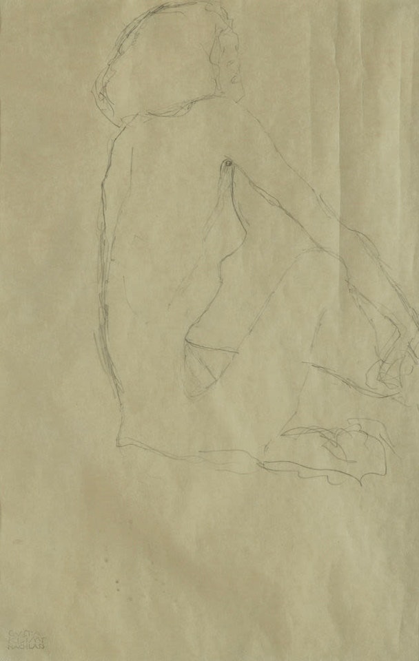Sitzender Akt by Gustav Klimt
