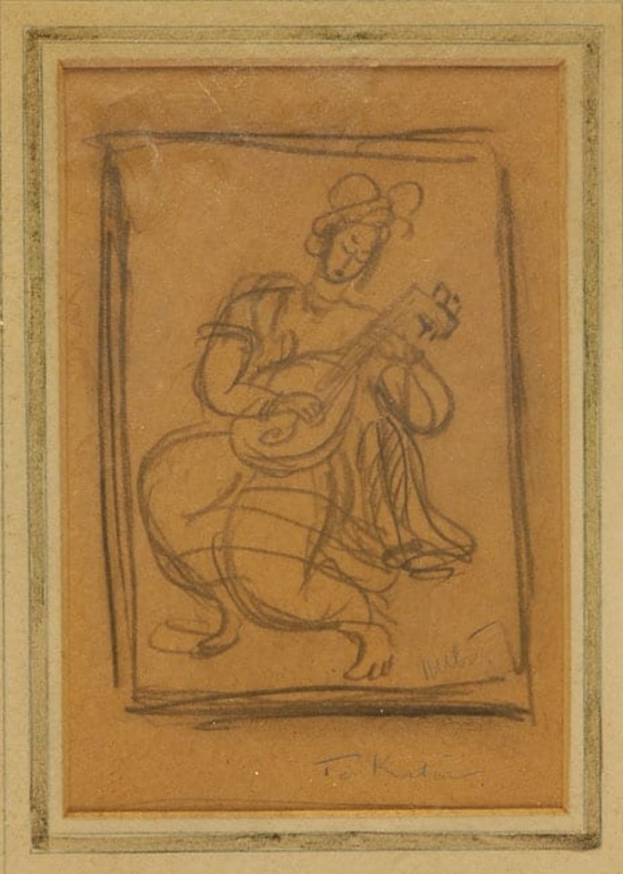 Reuven Rubin Mandolin Player by Reuven Rubin
