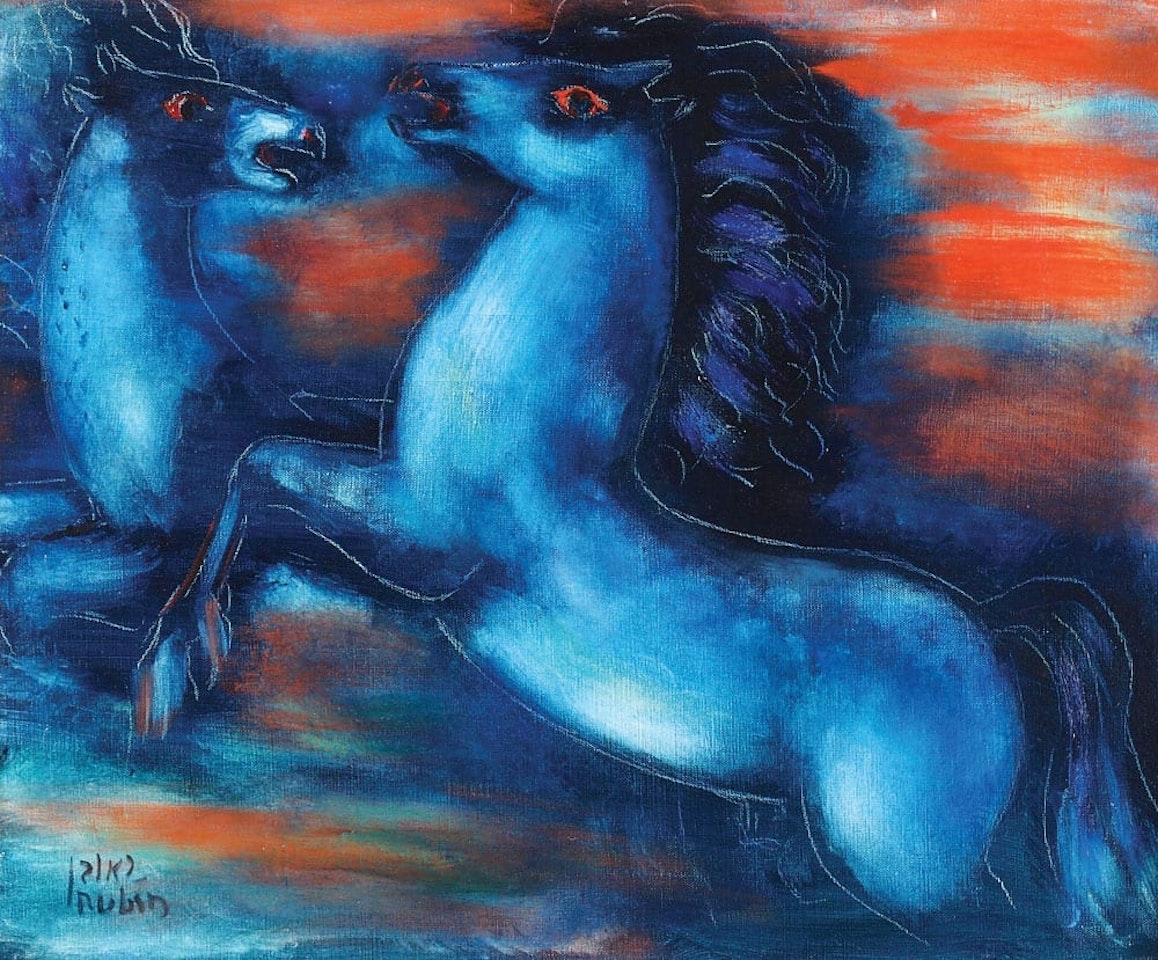 Blue Horses by Reuven Rubin