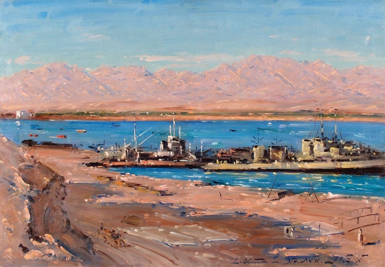 Ships in Eilat by Ludwig Blum