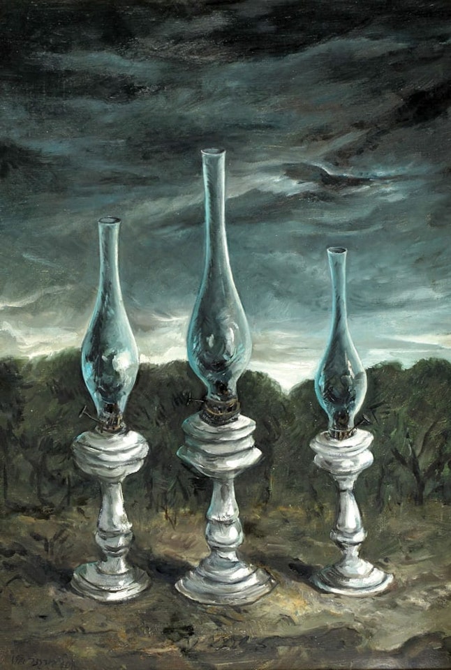 “3 Lamps in Winter” by Yosl Bergner