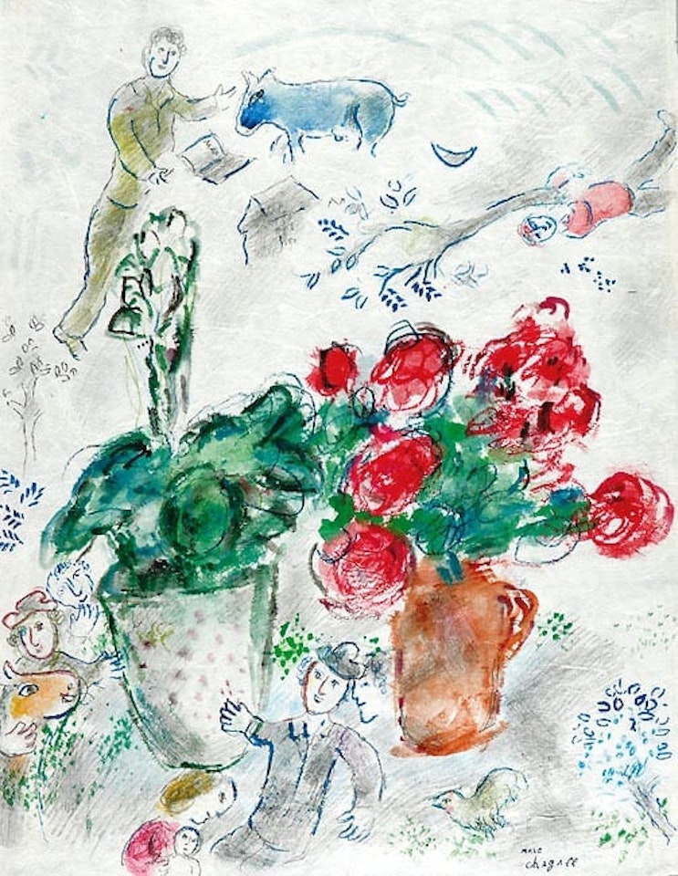 Marc Chagall Bouquets de Pivoines et d`Amarylis by Marc Chagall
