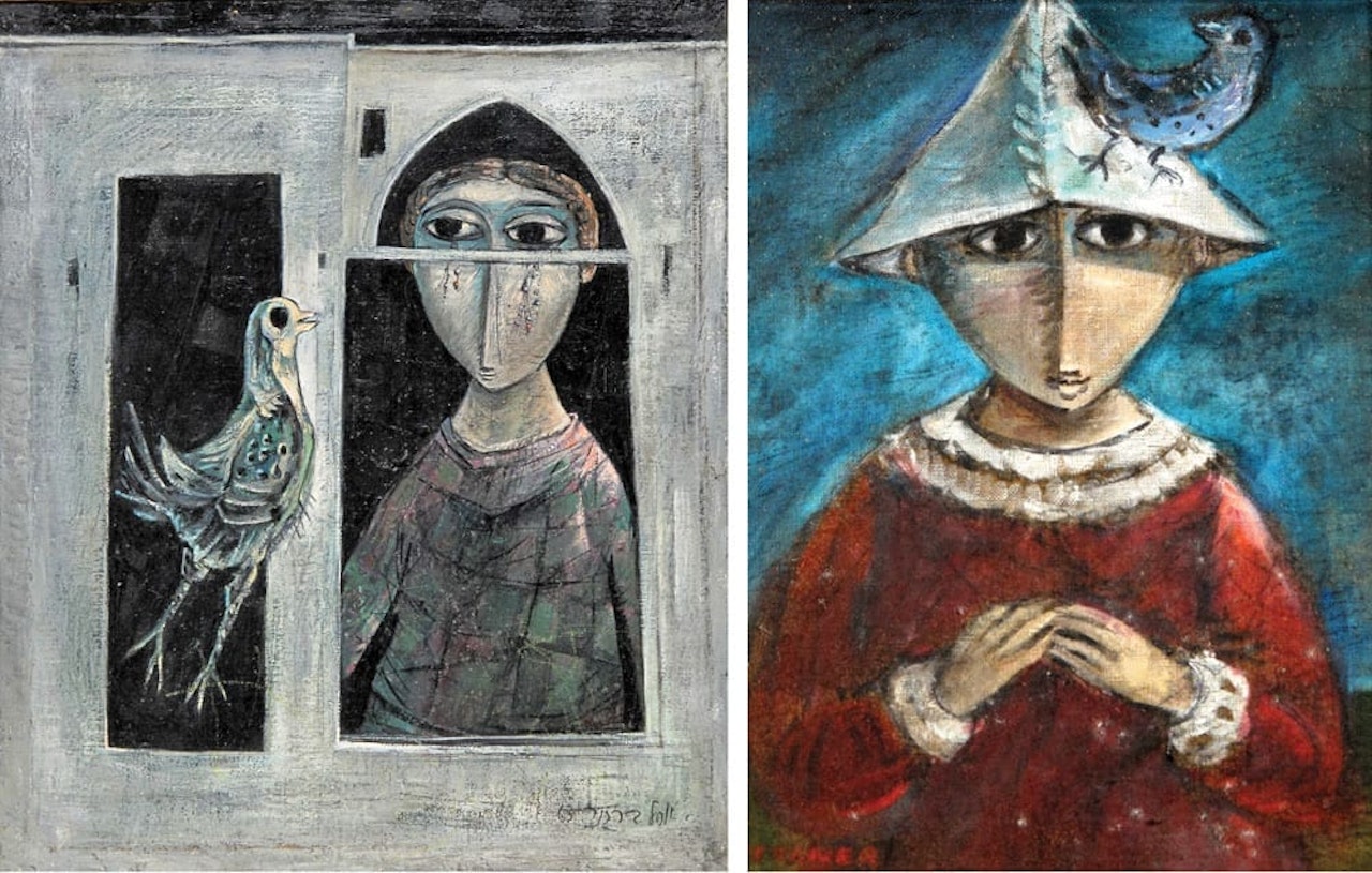 Double sided: Boy with a Dove by Yosl Bergner