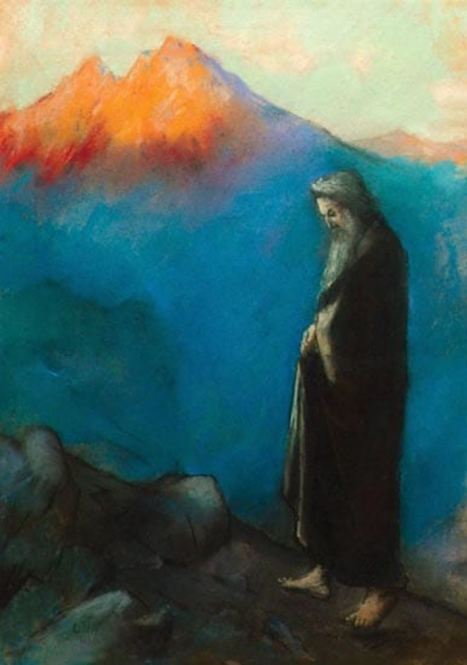 Lesser Ury Moses in front of Mount Sinai by Lesser Ury
