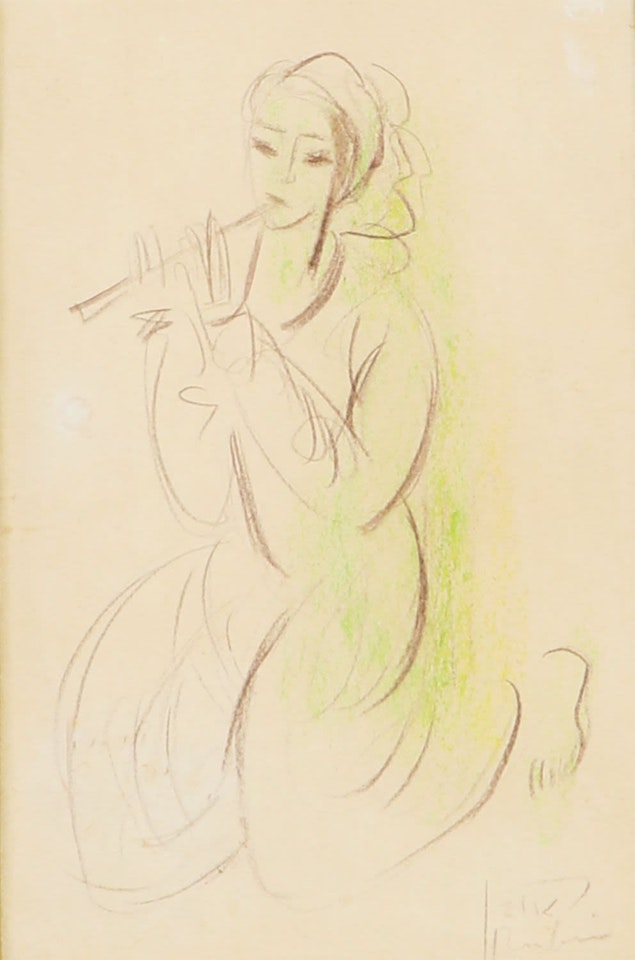 Flute Player by Reuven Rubin