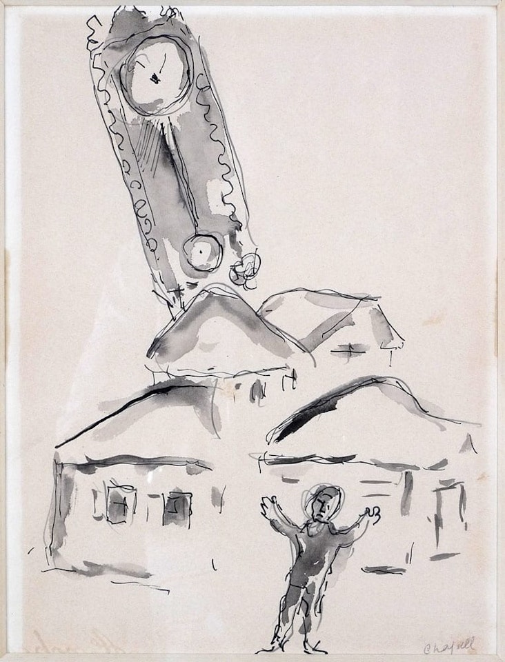 The Grandfather Clock by Marc Chagall