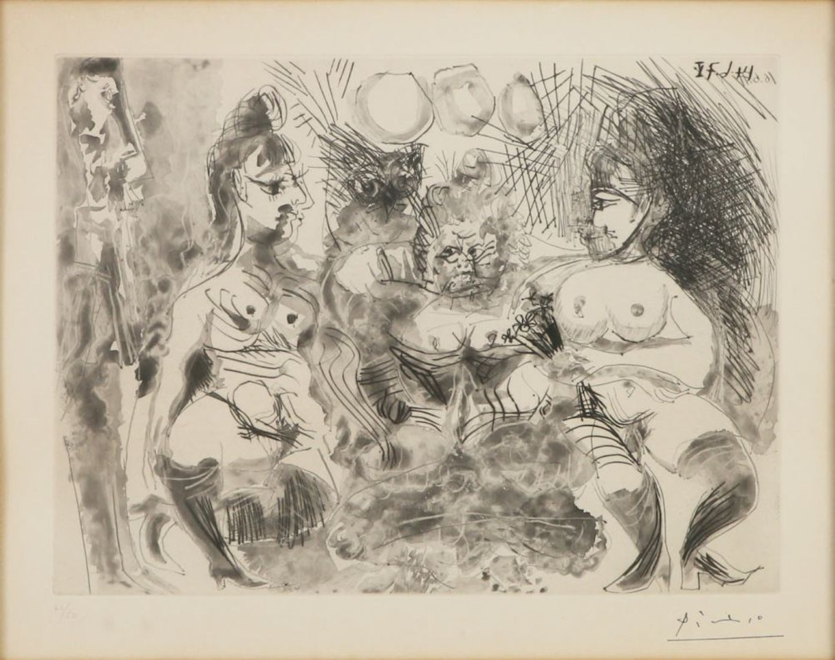 Trois Femmes et Homme de Profile by Pablo Picasso
