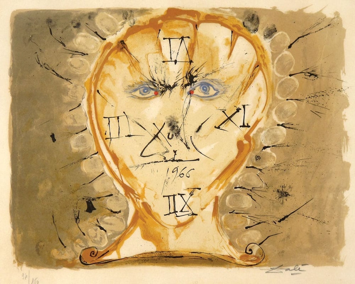 Self Portrait Sundail by Salvador Dali
