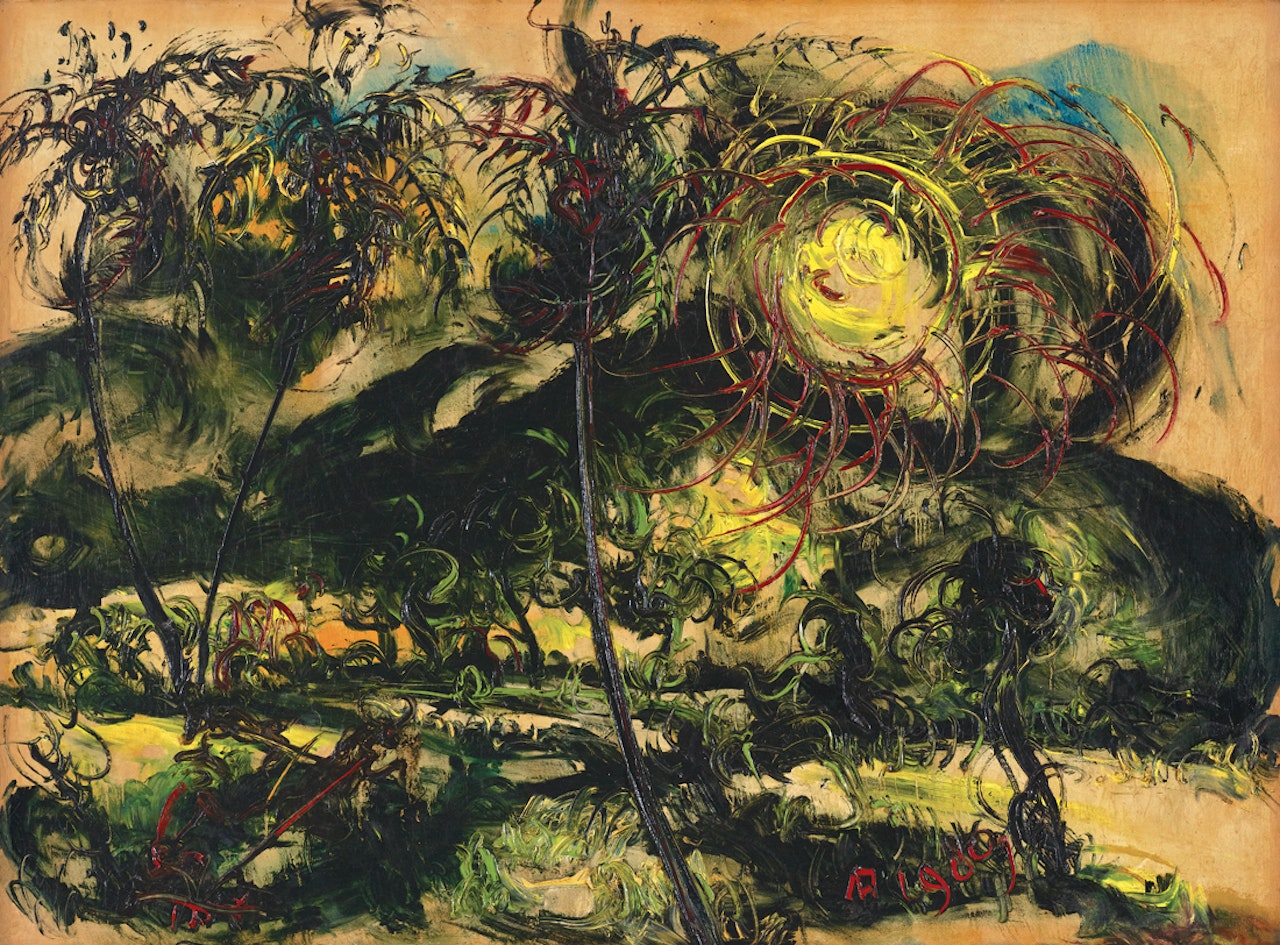 Ploughing Sawah Under The Sun by Affandi