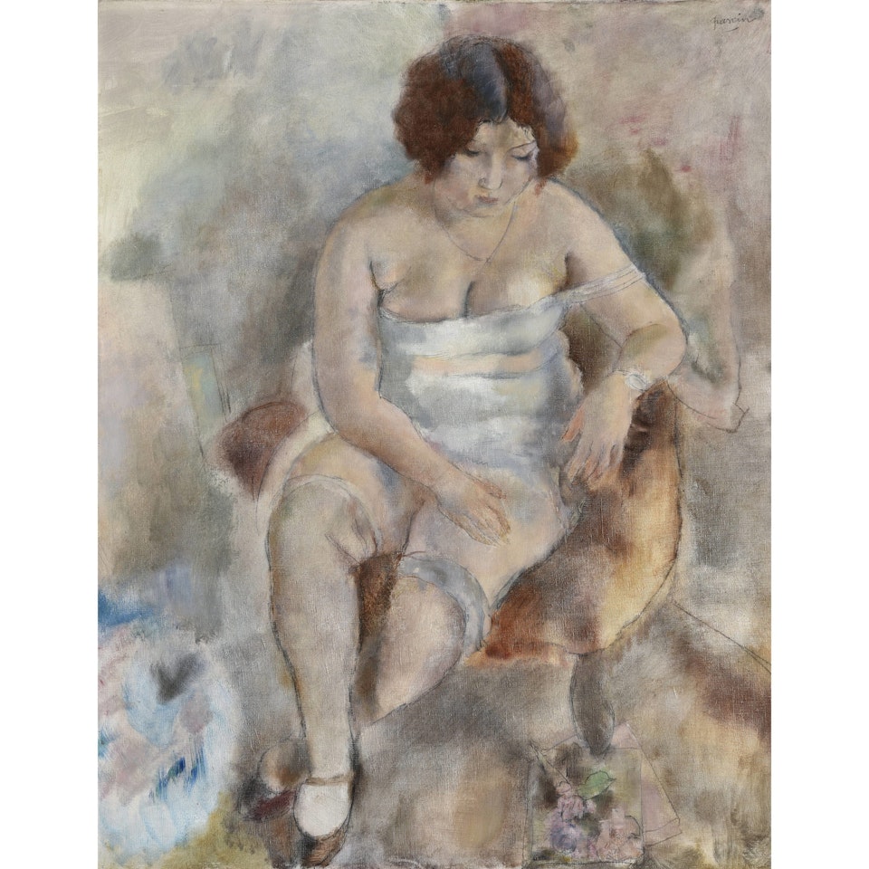 Woman in shirt, Paris 1928 by Jules Pascin