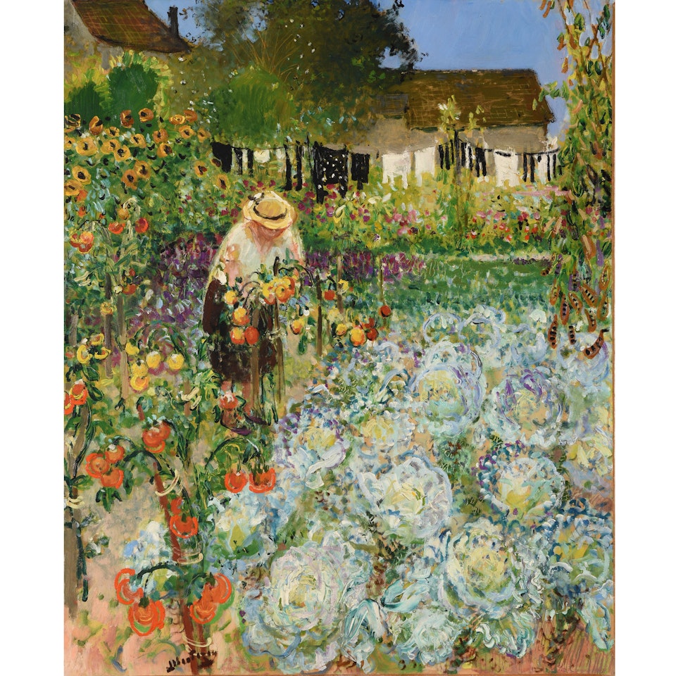 Madame Montézin in her garden by Pierre Eugène Montezin