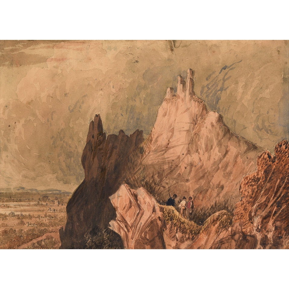View from Drachenfels to the Rhine by English School