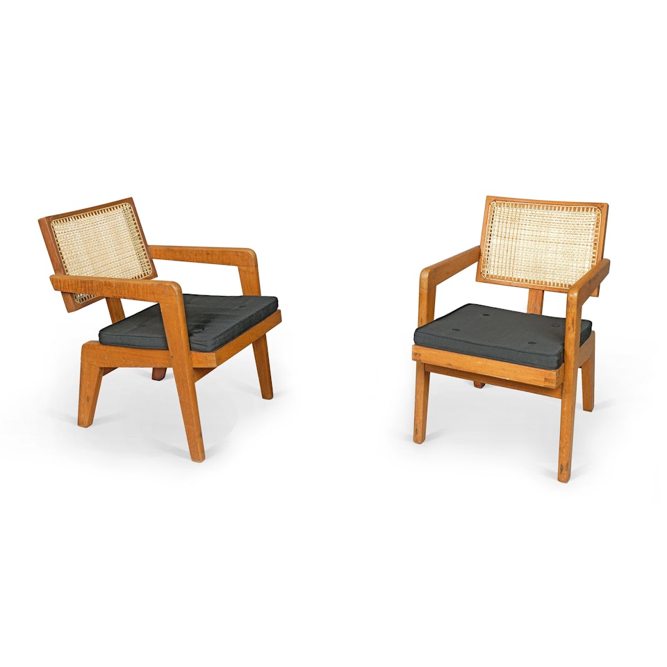 Pair of teak armchairs PJ-010617 by Pierre Jeanneret
