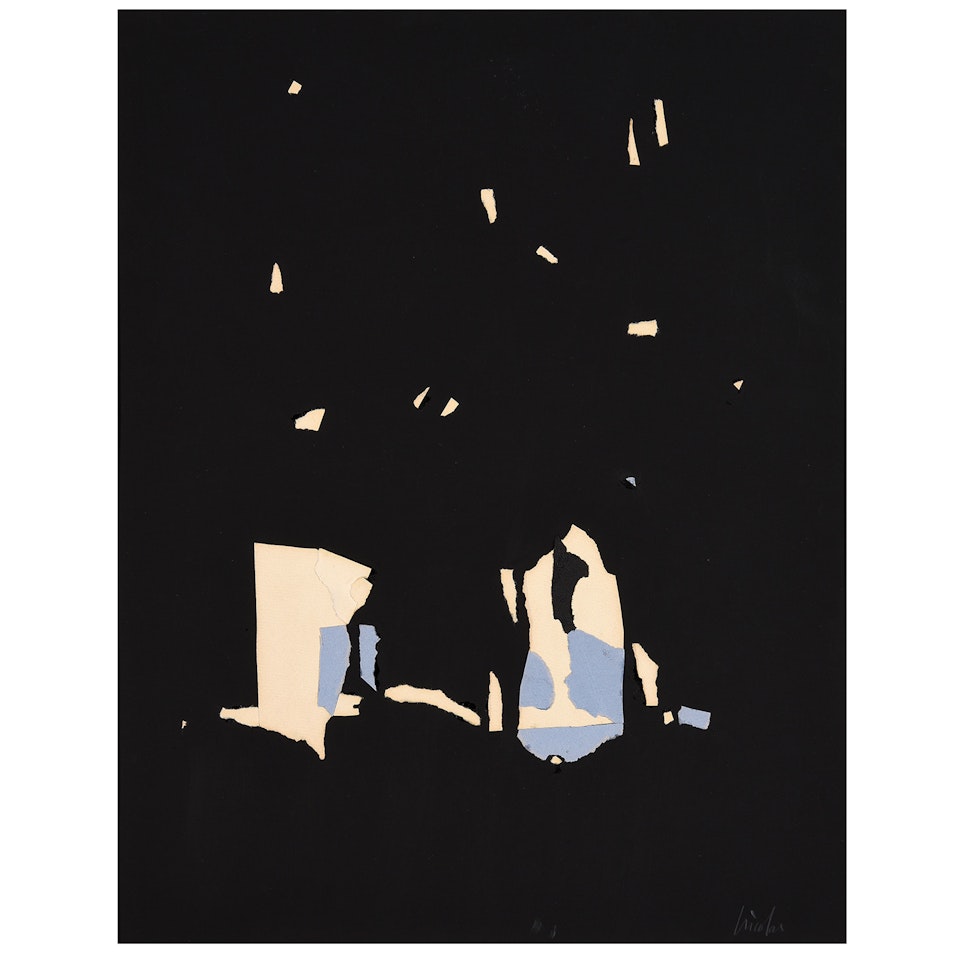 Composition on black background by Nicolas de Staël