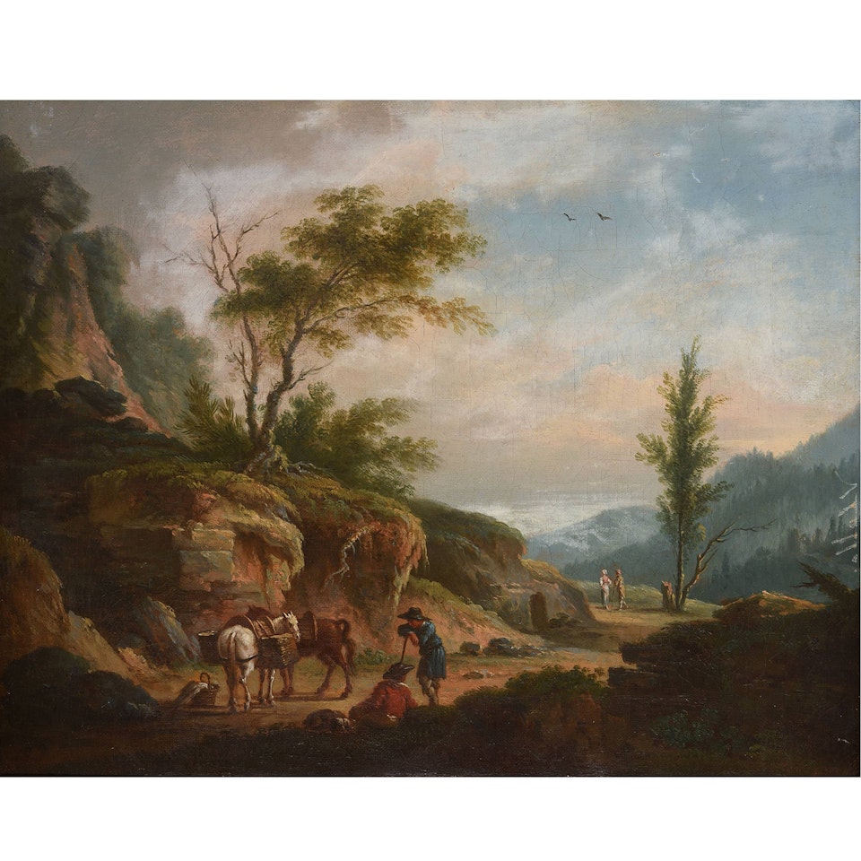 Conversation on a path by French School