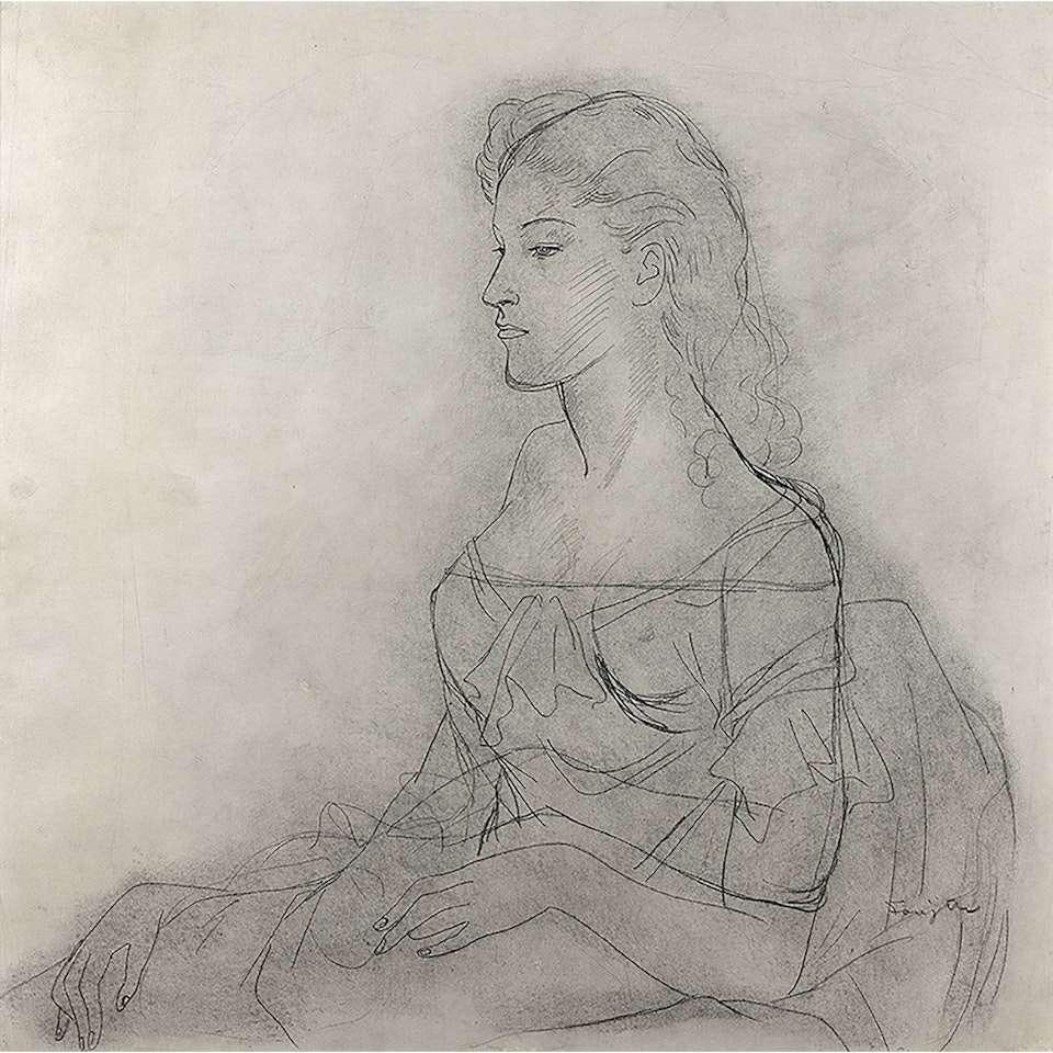 Woman in profile by Leonard Tsuguharu Foujita